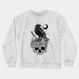 Crow with skull Crewneck Sweatshirt